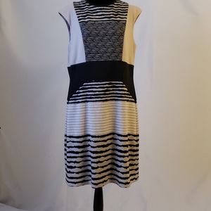 Luxology combo tan and black dress